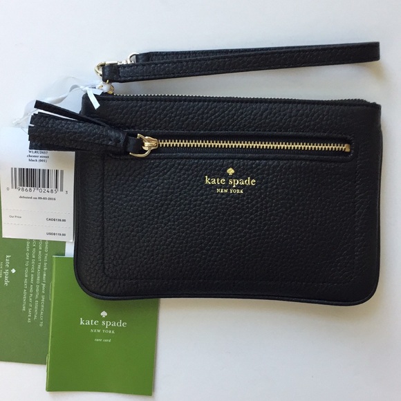 NWT Kate Spade Wristlet Black Leather Wallet - Picture 5 of 6